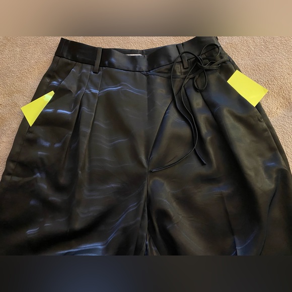 EUC T By Alexander Wang Wool Blend Wide-Leg wrap front side tie pants - Picture 9 of 14